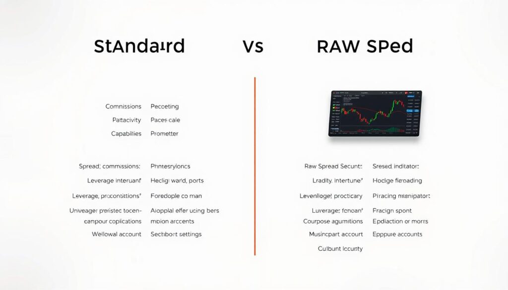 Standard vs Raw Spread account features